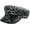 Black & White Leopard, variant on Womens Leopard Print PU Leather Newsboy Hat Peaked Beret Cap Studded Punk Cadet Captain Sailor Hat Military Flat Top Cap
