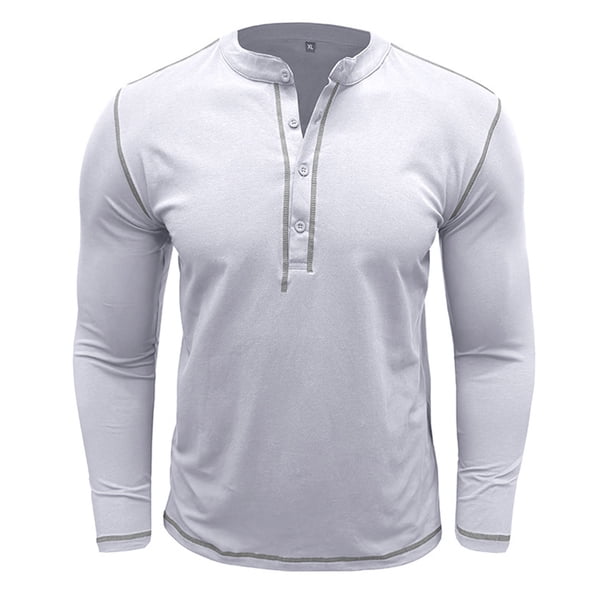 Blusas y camisas de manga larga con cuello redondo para hombre, blusa informal de moda con bloques de color, manga larga, cuello redondo, blusa de poliéster, algodón y poliéster.