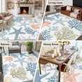 thumbnail image 6 of Rectangle Area Rug 5x8ft,Ocean Coral Starfish Shell Starfish Washable Carpet Non-Slip Runner Accent Rugs Indoor Floor Mat for Bedroom Living Room Decor,White Background, 6 of 9