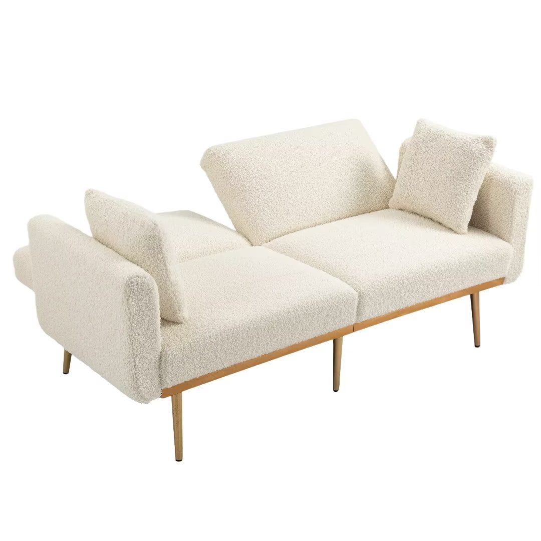 Accent Sofa, Tufted Loveseat Sofa, Convertible Sofa Bed with Two 