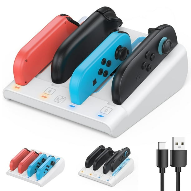 Base de carga 8 en 1 compatible con Nintendo Switch, Switch OLED y mandos Joy-Con, soporte con estación de carga rápida magnética bidireccional