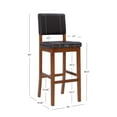 thumbnail image 4 of Linon 30" Milano Indoor Padded Bar Stool, Medium Dark Walnut/Dark Brown Faux Leather, 4 of 14
