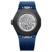 Baume & Mercier Riviera Automatic Blue PVD & Titanium Blue Dial Blue Rubber Strap Date Mens Watch M0A10769