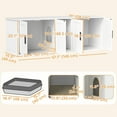 thumbnail image 3 of PawHut Cat Litter Box Enclosure, Litter Box Furniture with Scratching Mat, 3 of 10