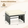thumbnail image 3 of Gymax 2 Pieces Patio PE Rattan Ottomans with Soft Zippered Cushions for Deck White, 3 of 9