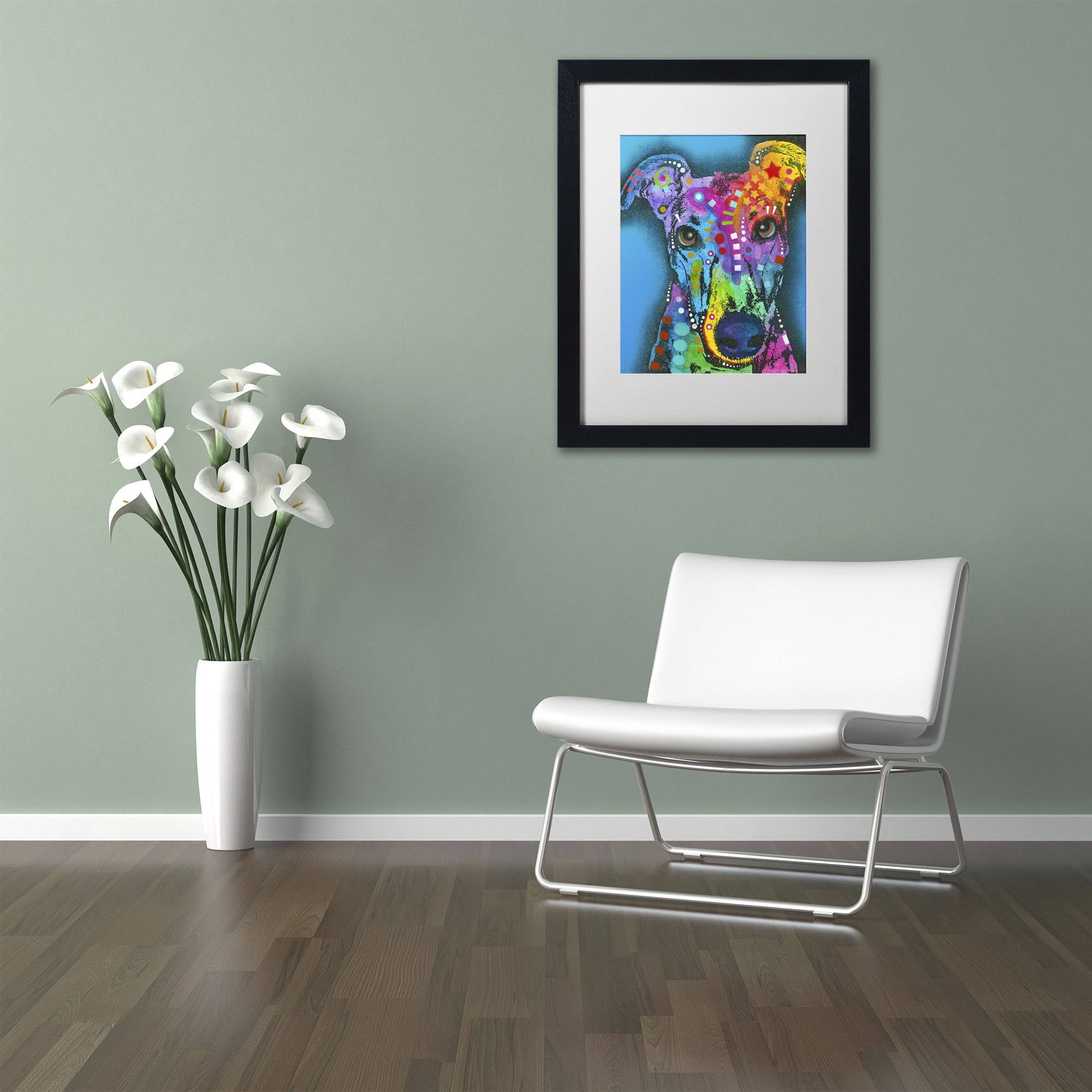 Trademark Fine Art "What Ya Thinking Bout?" Canvas Art by Dean Russo, White Matte, Black Frame