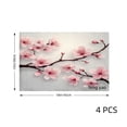thumbnail image 4 of Amarainy Cherry Blossom Floral Design Linen Table Mats Set of 4 for Home Kitchen Table Decor 12x18 inch, 4 of 5