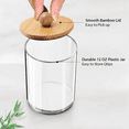 thumbnail image 4 of 2 x porta hisopos, organizador de baño, contenedores de almacenamiento, frascos de plástico transparente con tapas de bambú para bolas de algodón, 4 of 4