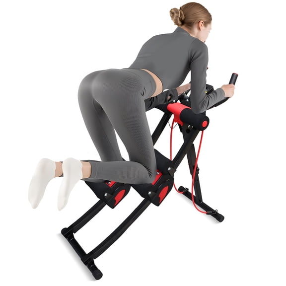 Foldable Ab Machine, 440lb Capacity Home Gym Fitness Ab Trainer Dual-track for Effective Core Workouts, Ab Cruncher Fitness Trainer