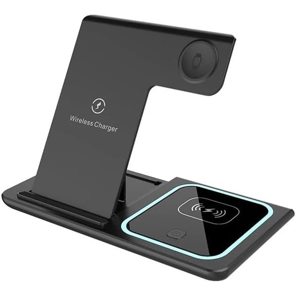 Magnetic Wireless Charger Stand, 3 in 1 Foldable Wireless Charging Station, Travel Charger for Multiple Devices for iPhone 16 15 14 13 12 Series, Apple Watch Ultra/9/8/7/6/5/4/3, Earphones