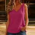 thumbnail image 2 of Pxiakgy Women's Cotton Linen Tank Tops Tunic Top Loose Fit Comfy Lounge Wear Soft Comfy Blouse Summer Gauze Shirt Boho Shirts Flowy Tank Tops Sleeveless Work Shirts Crew Neck Tops Hot Pink XXL, 2 of 5