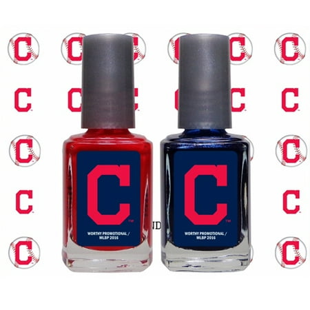 Cleveland Indians Primary Logo 2-Pack Nail Polish and Decal Set - No Size
