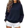 thumbnail image 2 of Warop Oversized Sweatshirt for Women Waffle Knit Solid Color Crewneck Long Sleeve Casual Pullover Tops, 2 of 8