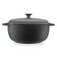 thumbnail image 1 of Mercer Culinary Horno holandés redondo de hierro fundido esmaltado, 6 cuartos de galón, negro mate, 1 of 9