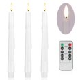 thumbnail image 1 of AFINETH Flameless Taper Candles with Rmote, 9.6" Dripless Battery Operated Candles, 3 Pack Real Wax Led Flickering Candlesticks wi, 1 of 6