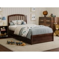 thumbnail image 5 of Lucia Twin Wood Platform Bed with Panel Footboard and Twin Trundle in Walnut, 5 of 10