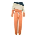 thumbnail image 5 of BLOCLOALO 2 Piece Lounge Set Pullover Crewneck Sweater Women's Outfit Long Sleeve Crewneck Pullover Tops and Long Pants Sweatsuits with Sweatpants Long Sleeve Tops Jogger Sets Casual Sets Orange 3Xl, 5 of 5
