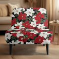 thumbnail image 2 of HELLHERO Poinsettia Elastic Bottom Armless Accent Chair Protector with Friendly for Pets, Stain Protection Armless Accent Chair Cover, 2 of 8