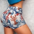 thumbnail image 4 of Uemuo Red Lobster Pattern Women Workout Impact Shorts Scrunch Butt Lifting Gym Shorts Seamless Booty Biker Shorts-Small, 4 of 8