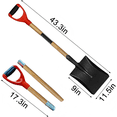 thumbnail image 2 of Lavish Cover Multi-Functional Transfer Shovel - Heavy Duty Steel, 2-Piece Detachable Wooden Handle, D-Grip for Digging, Trenching, Weeding, Snow Removal & Material Moving, 2 of 6