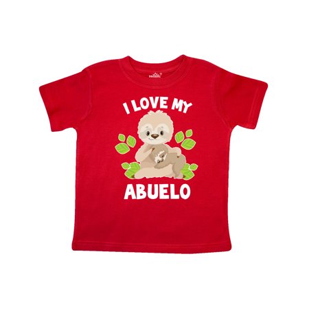 

Inktastic Cute Sloth I Love My Abuelo with Green Leaves Gift Toddler Boy or Toddler Girl T-Shirt