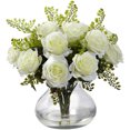 thumbnail image 6 of Nearly Natural Rose & Maiden Hair Artificial Arrangement with Vase, Peach, 6 of 7