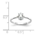 thumbnail image 5 of 10K White Gold Ring Band with Stones (04) April Topaz (White) Oval Diamond Round, Size 9, 5 of 5