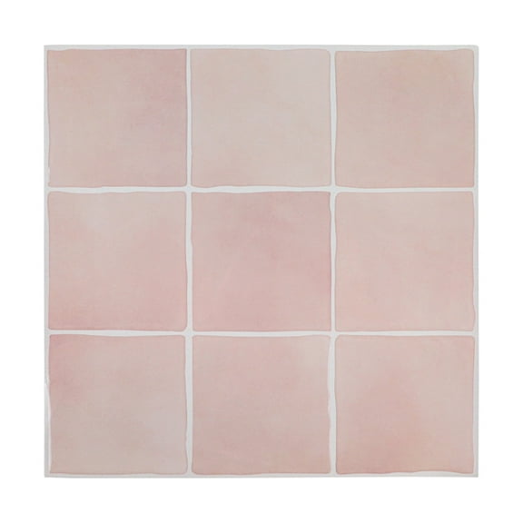 Peel and Stick Backsplash Tiles, 10 Sheets Rabat Pink Faux Spanish Handmade Tile for Kitchen, Bathroom, Wall Tile (12" x 12")