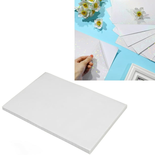 50 Hojas De Papel De Pegatina Holográfica Tamaño A4, Películas Laminadas Frías Con Colores Brillantes Efectos Brillantes Adecuados Para Fotos De Obras De Arte Y Más
