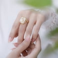 thumbnail image 5 of Geometric Baroque Freshwater Pearl Ring Inlaid Open Adjustable Jewelry Statement Piece Elegant Design Classics, 5 of 5