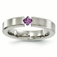 thumbnail image 1 of Edward Mirell Titanium Satin Amethyst 4mm Band Size 9, 1 of 4