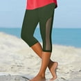 thumbnail image 2 of UVEASISHA Mesh Yoga Pant for Women High Waisted Running Workout Capris Lightweight Stretch Gym Leggings Army Green M, 2 of 7