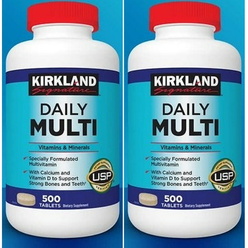 2 PACK KS Daily Multi, Multivitamin with Calcium and Vitamin D 500