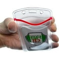 thumbnail image 3 of 5 Pack - Heavy Duty Vertical Vinyl Badge Holders with Resealable Zip Top Closure - Water Resistant with Red Seal Pouch for Multiple Employee Work Badges, Passes & I'd Cards by Specialist ID, 3 of 3