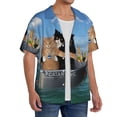 thumbnail image 2 of Pofeuu Two Brave Cats Are Floating On The Sea Iceberg Print Mens Casual Short Sleeve Shirts Beach Summer Spread Collar Pocket Tops Men's Casual Short-sleeved Shirt-4X-Large, 2 of 5