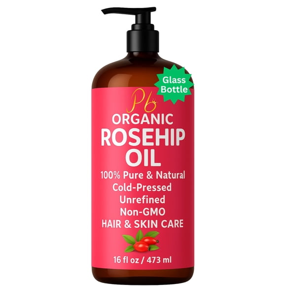 Aceite orgánico de semillas de rosa mosqueta, pomberries, 480 ml, prensado en frío