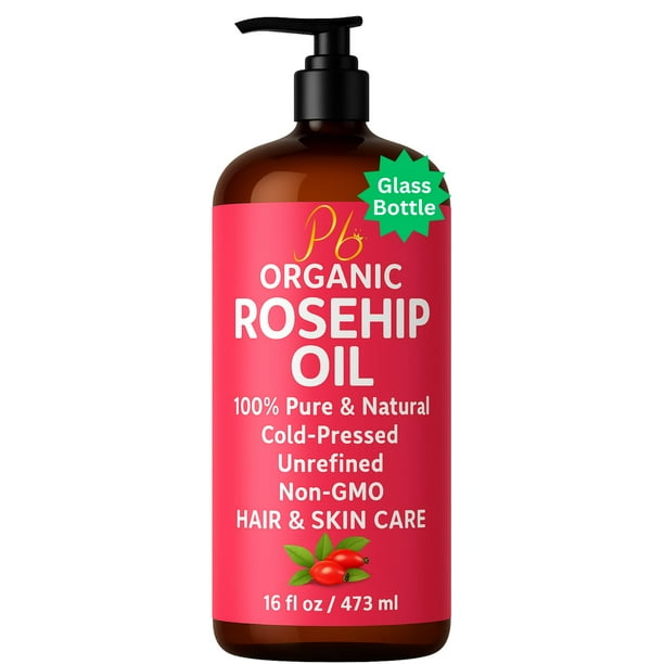 Aceite orgánico de semillas de rosa mosqueta, pomberries, 480 ml, prensado en frío
