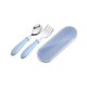 thumbnail image 2 of Comida para bebés Comedor Cuchara Tenedor Entrenamiento reutilizable Vajilla de alimentación para niños pequeños Juego de utensilios para comer en el hogar de la escuela con estuche de transporte Azul seitruly BA000330-02, 2 of 7