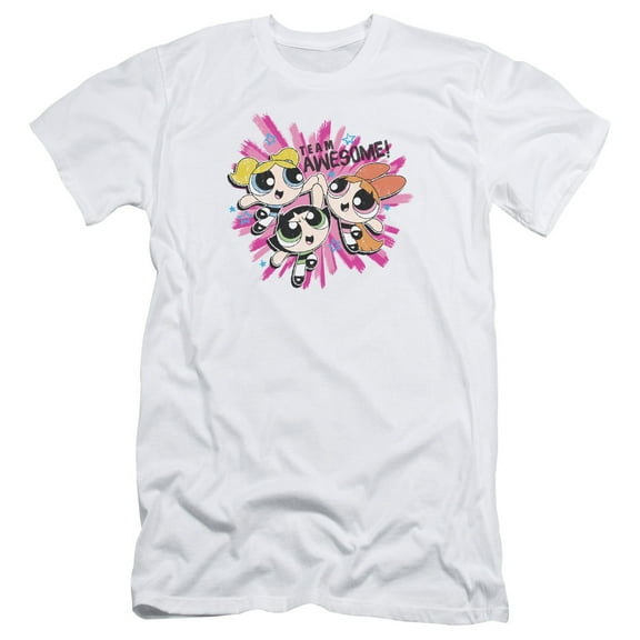 Powerpuff Girls Team Awesome S/S Adult 30/1 T-Shirt White