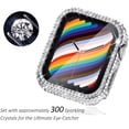 thumbnail image 3 of Compatible with Apple Watch Case with Screen Protector for Apple Watch Series 6/5/4/3/2/1, Bling Case Diamond Tempered Glass Protective Cover (Silver, 42mm), 3 of 9