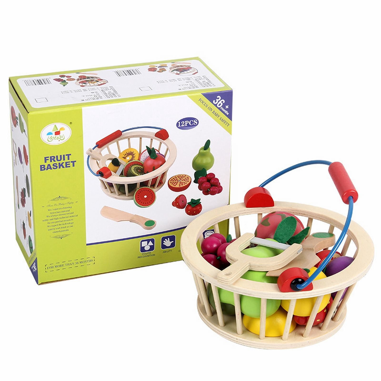 Un Ensemble de Jeu de Découpe de Fruits et Légumes pour Enfants 17 Pcs, Jouet de Cuisine de Simulation avec Panier, Jouet d'Aliments de Jeu d'Imitation, Matériau Plastique