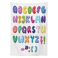thumbnail image 3 of Ambesonne Letters Tablecloth Rectangular Table Cover, Bubble Shaped Colorful, 60"x90", Multicolor, 3 of 4