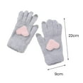 thumbnail image 6 of Naierhg 1 Pair of Women Winter Gloves Heart Pattern Full Finger with Touch-Screen Design Non-Slip Fashionable Warm Knit Mittens for Winter Beige, 6 of 8