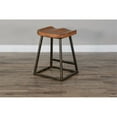 thumbnail image 6 of Home Square 24" Wood & Metal Saddle Counter Stool in Rustic Oak - Set of 3, 6 of 10