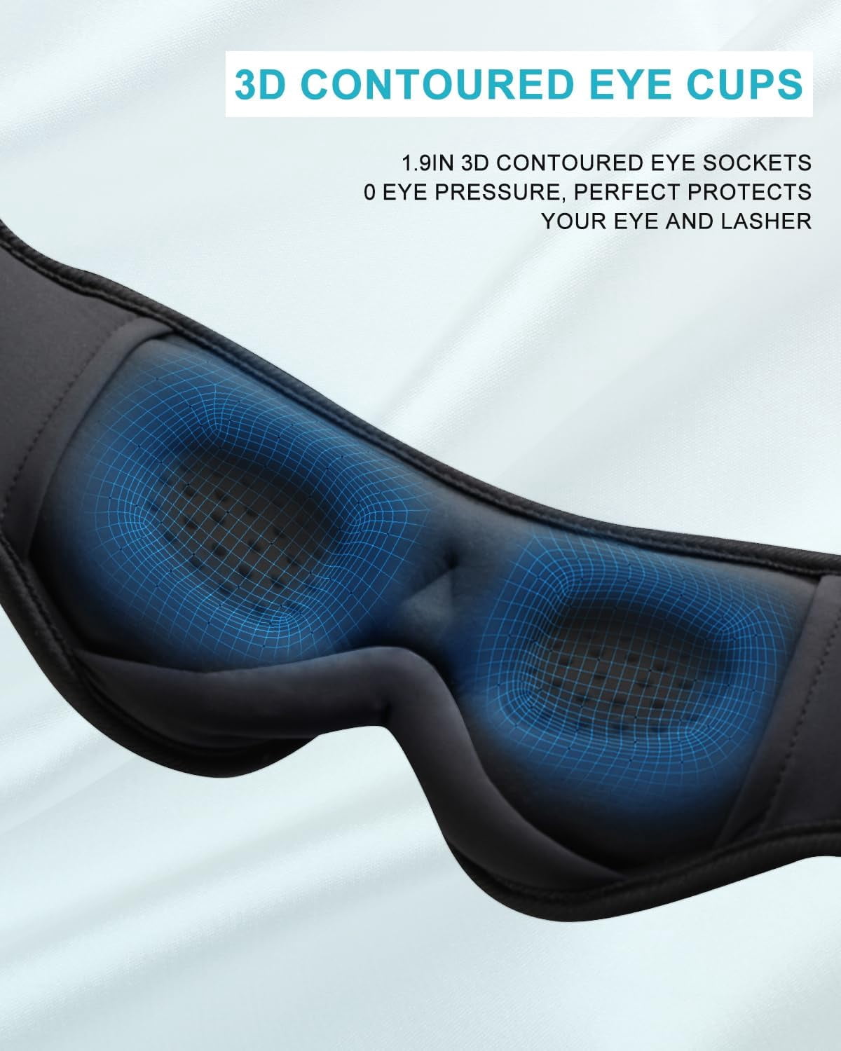Sleep Headphones, Bluetooth Eye Mask for Sleeping, Sleep Mask with Bluetooth Headphones for Side Sleepers, Adjustable Blackout Eye Mask for Travel Meditation, Noise-Reducing Sleep Mask for Women Men