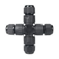 thumbnail image 1 of Mistaha IP68 Waterproof Junction Box Crossed-shape Two Inlet & Two Outlets Outdoor Electrical Cable Connector, 1 of 8
