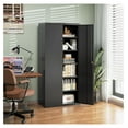 thumbnail image 2 of WDZS Metal Garage Storage Cabinets with Lock Door and Adjustable Shelves, Steel Tool Cabinets for Home,Office,Warehouse Organisieren (Black), 2 of 9