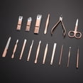 thumbnail image 7 of Vocoste Manicure Set Nail Clippers Pedicure Kit Stainless Steel with PU Leather Case Pink 16 Pcs, 7 of 7