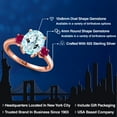 thumbnail image 2 of Gem Stone King 3.50 Ct Oval Sky Blue Topaz Red Created Ruby 18K Rose Gold Plated Silver Ring, 2 of 6