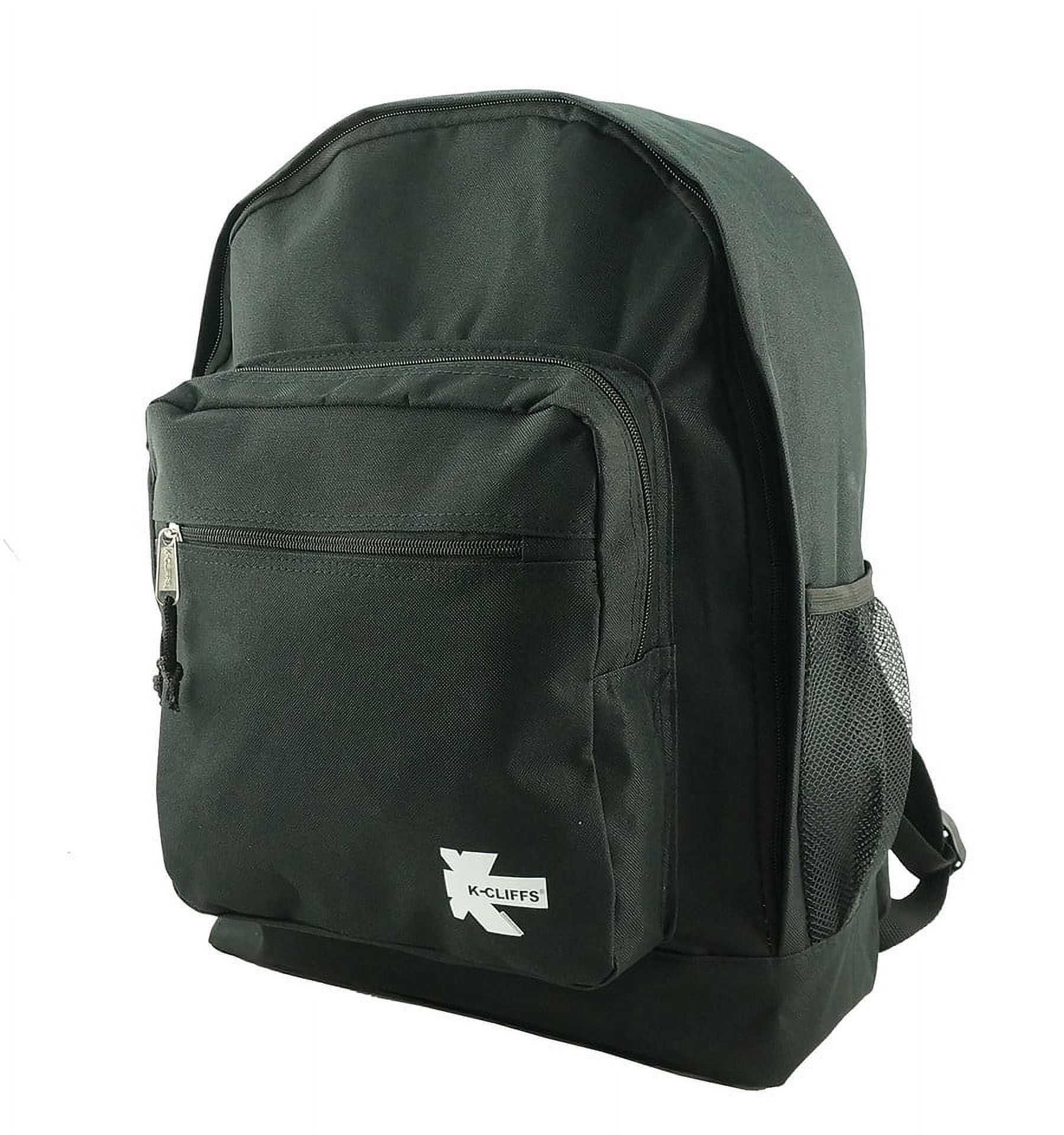 K-Cliffs Large Backpack for Kids-College Students , Lightweight Durable Travel Backpack Fits 15.6 Laptops Water Resistant, Unisex Adjustable Padded Shoulder Straps  (Black) - image 2 of 5